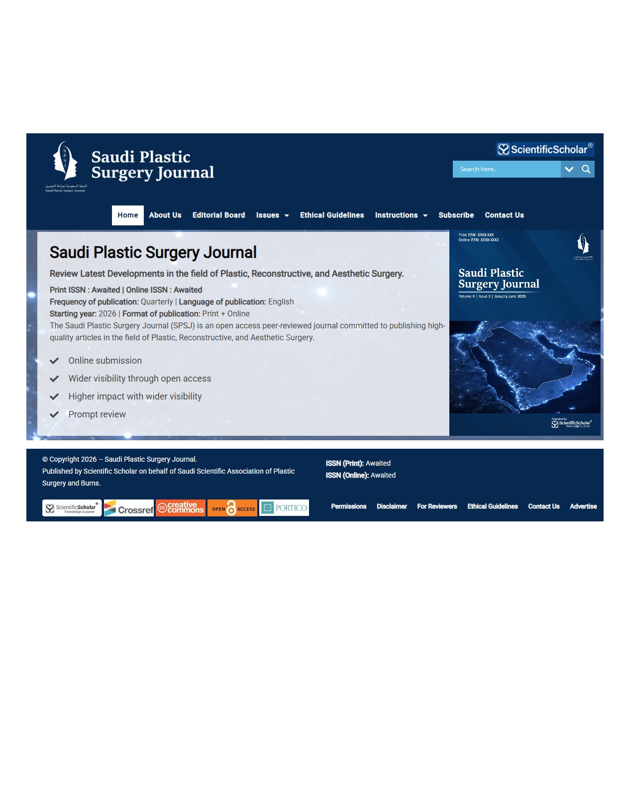 Launch of the Saudi Plastic Surgery Journal (SPSJ)